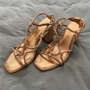 Jessica Simpson Gold Strappy Women's Heels